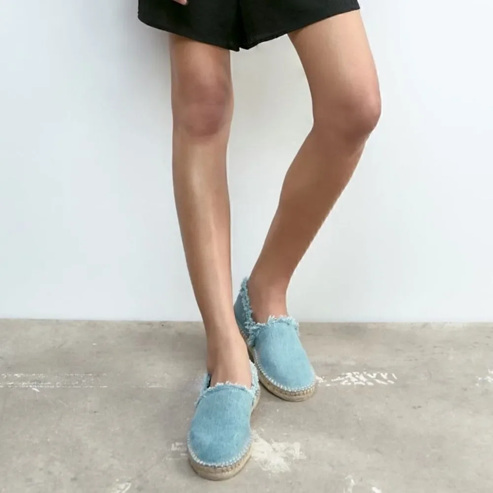 NWT Zara Denim Espadrilles
